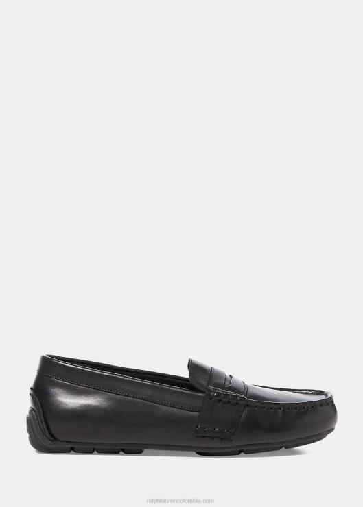 mocasines de cuero niños negro Ralph Lauren 2XR2V6386
