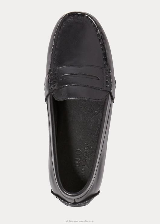 mocasines de cuero niños negro Ralph Lauren 2XR2V6386