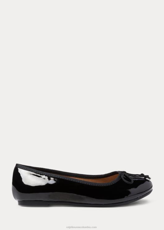 bailarinas de cuero nellie niños charol negro Ralph Lauren 2XR2V7288