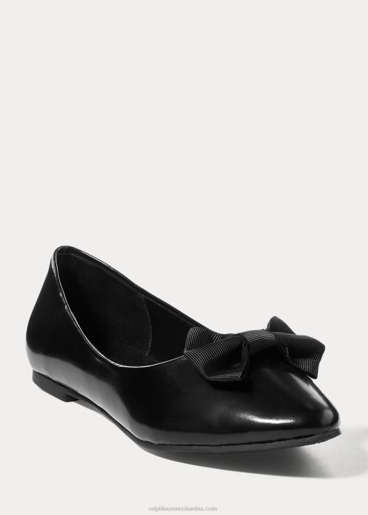 zapatillas de ballet nala niños cuero negro Ralph Lauren 2XR2V7298