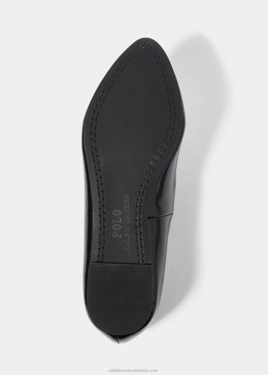 zapatillas de ballet nala niños cuero negro Ralph Lauren 2XR2V7298