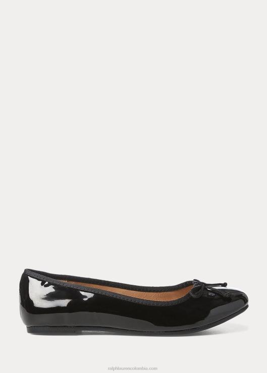 zapatos planos de charol nellie niños charol negro Ralph Lauren 2XR2V7300