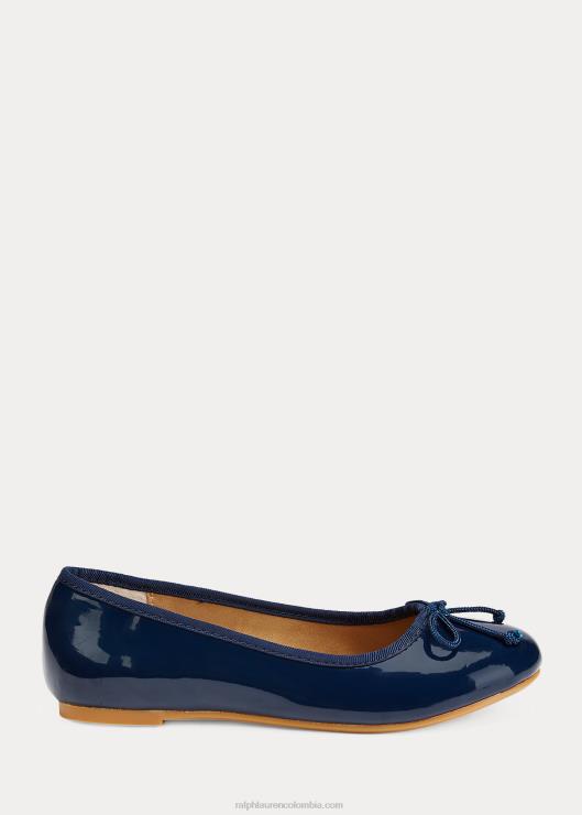 zapatos planos de charol nellie niños patente de la marina Ralph Lauren 2XR2V7299