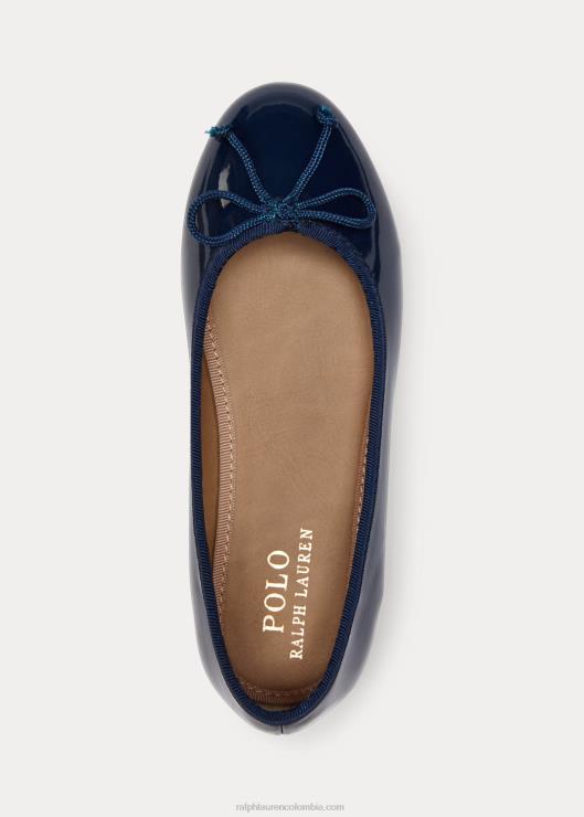 zapatos planos de charol nellie niños patente de la marina Ralph Lauren 2XR2V7299