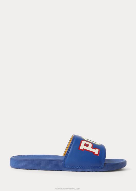 chanclas con logo de soren niños azul real Ralph Lauren 2XR2V6371