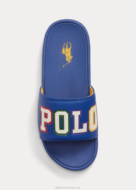 chanclas con logo de soren niños azul real Ralph Lauren 2XR2V6371