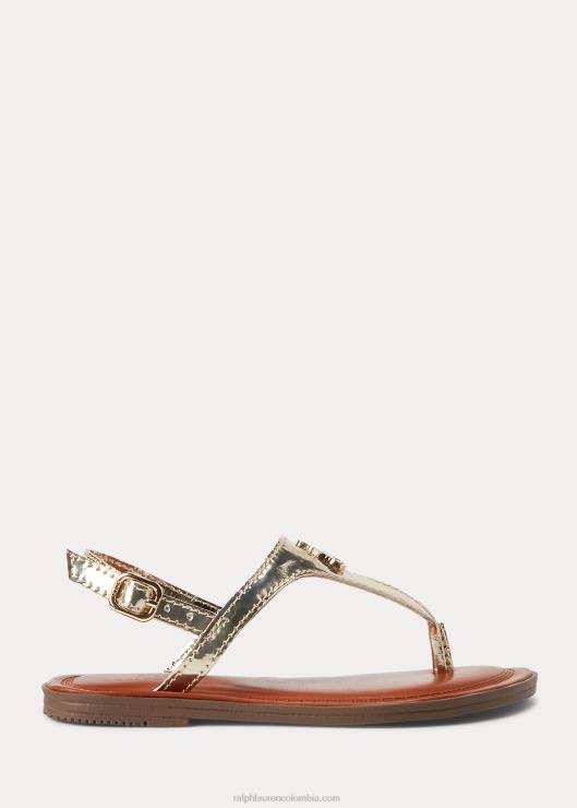 sandalias tierney iv metalizadas de piel sintética niños oro metalizado Ralph Lauren 2XR2V7264