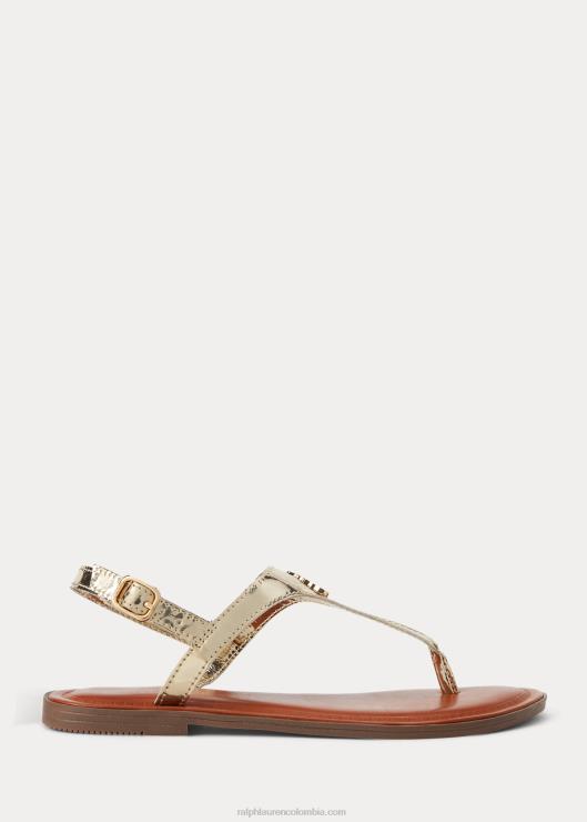 sandalias tierney iv metalizadas de piel sintética niños oro metalizado Ralph Lauren 2XR2V7283