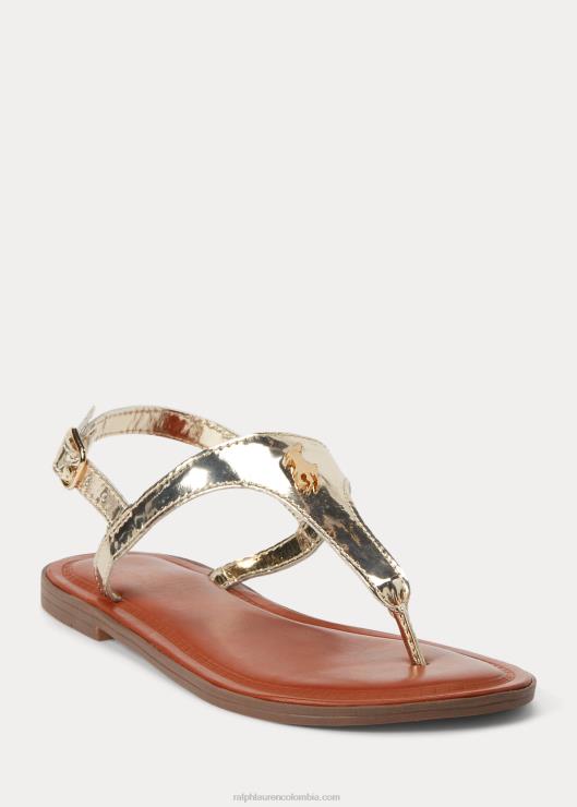 sandalias tierney iv metalizadas de piel sintética niños oro metalizado Ralph Lauren 2XR2V7294