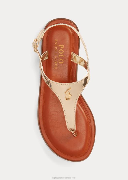 sandalias tierney iv metalizadas de piel sintética niños oro metalizado Ralph Lauren 2XR2V7294