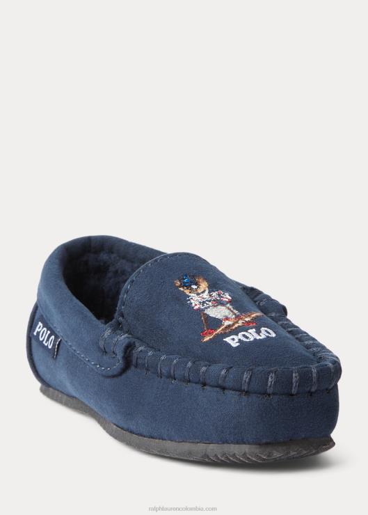 pantuflas dezi iv polo bear de gamuza sintética niñosRalph Lauren 2XR2V6699