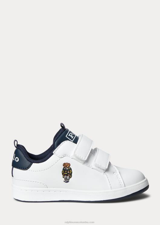 tenis Court ez de piel sintética con osito de polo niñosRalph Lauren 2XR2V6697