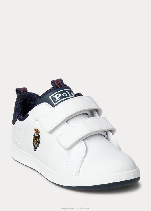 tenis Court ez de piel sintética con osito de polo niñosRalph Lauren 2XR2V6697