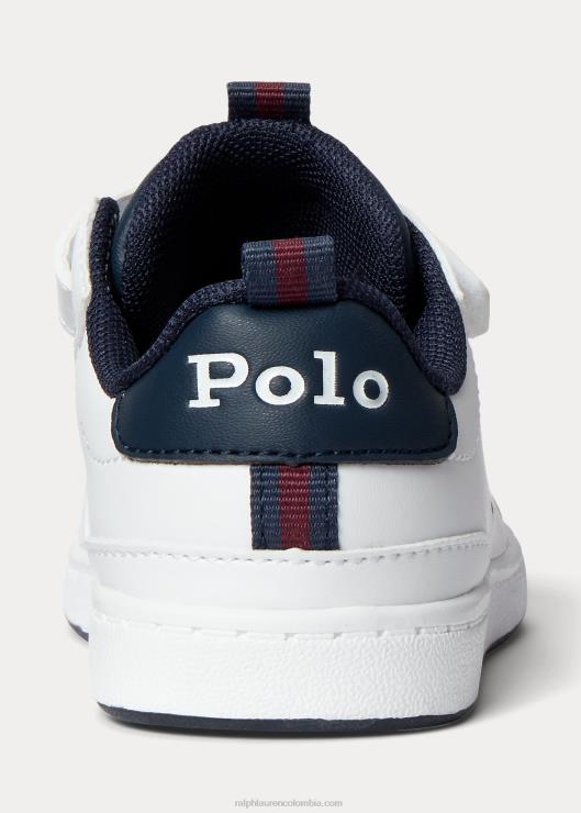 tenis Court ez de piel sintética con osito de polo niñosRalph Lauren 2XR2V6697