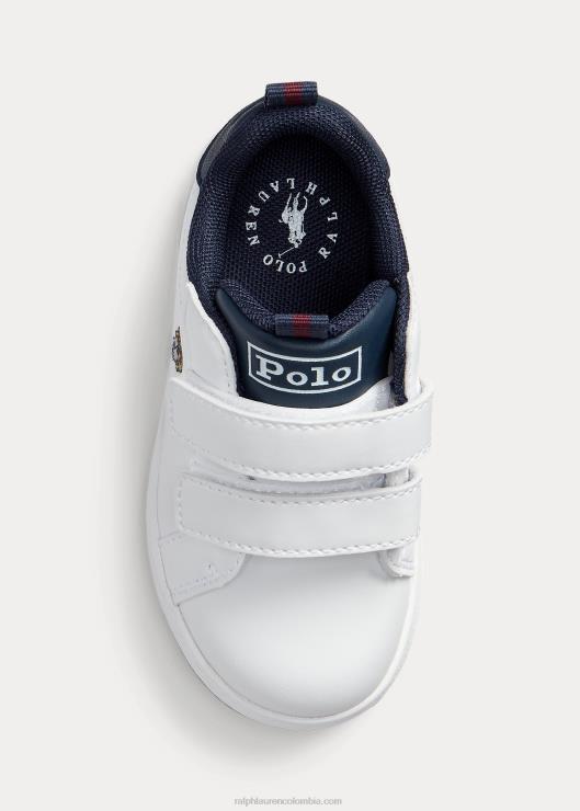 tenis Court ez de piel sintética con osito de polo niñosRalph Lauren 2XR2V6697