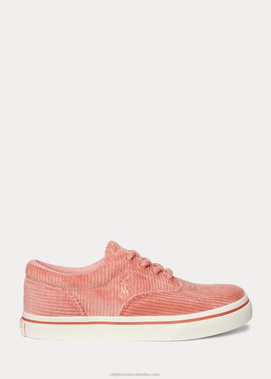 tenis Keaton de pana niños pana rosa c/rosa Ralph Lauren 2XR2V7651