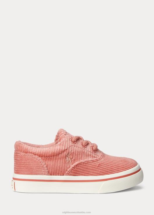 tenis Keaton de pana niños pana rosa con rosa Ralph Lauren 2XR2V7648