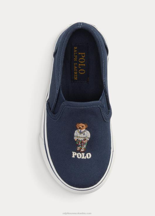 tenis sin cordones de lona con oso polo keaton niños Armada Ralph Lauren 2XR2V6341