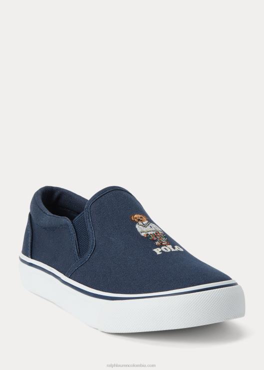 tenis sin cordones de lona con oso polo keaton niños Armada Ralph Lauren 2XR2V6370