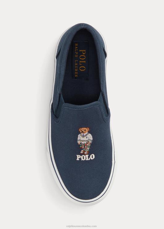 tenis sin cordones de lona con oso polo keaton niños Armada Ralph Lauren 2XR2V6370