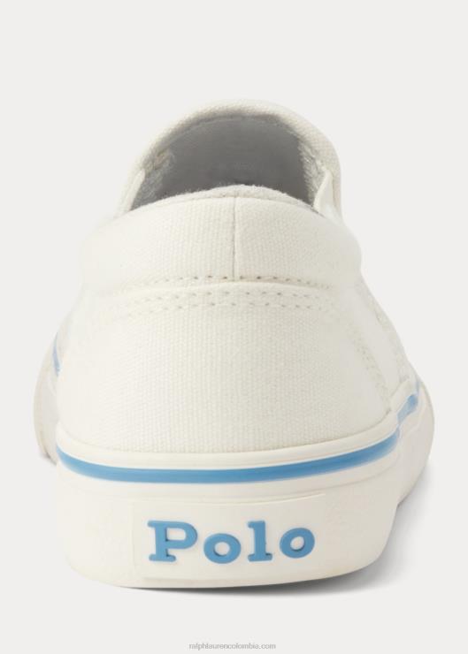 tenis sin cordones de lona con oso polo keaton niños crema con osito de fresa Ralph Lauren 2XR2V9984
