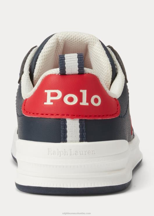tenis sin cordones heritage court ii niños azul marino/rojo Ralph Lauren 2XR2V6337