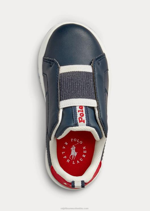 tenis sin cordones heritage court ii niños azul marino/rojo Ralph Lauren 2XR2V6337