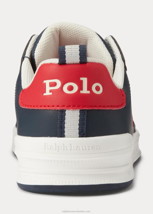tenis sin cordones heritage court ii niños azul marino/rojo Ralph Lauren 2XR2V9875