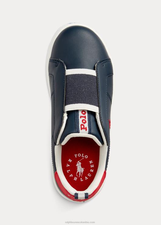 tenis sin cordones heritage court ii niños azul marino/rojo Ralph Lauren 2XR2V9875
