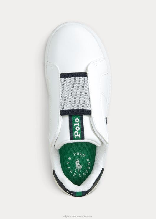 tenis sin cordones heritage court ii niños blanco Ralph Lauren 2XR2V6366