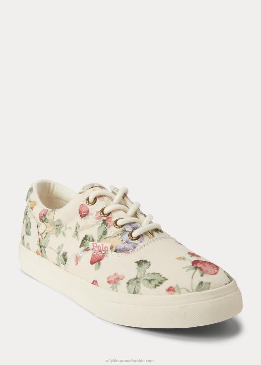 zapatillas Keaton de lona con motivo floral niños estampado de crema de fresa Ralph Lauren 2XR2V9986
