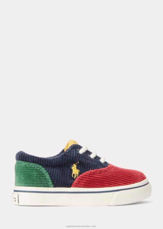 zapatillas Keaton de pana con bloques de color niñosRalph Lauren 2XR2V6698