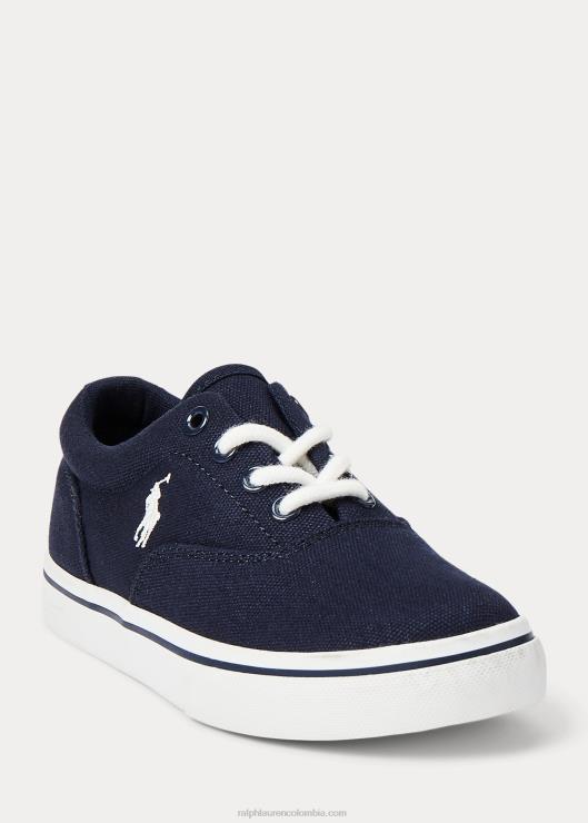 zapatillas de lona keaton niños azul marino/blanco Ralph Lauren 2XR2V6372