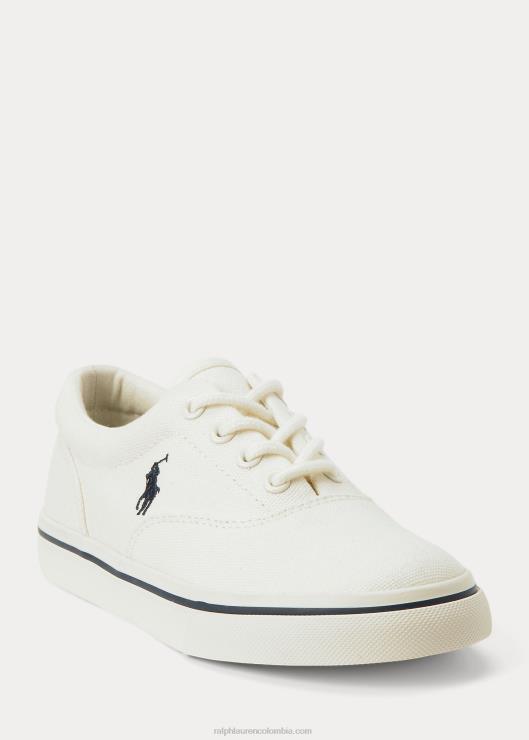 zapatillas de lona keaton niños crema de pergamino Ralph Lauren 2XR2V6373