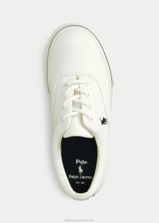 zapatillas de lona keaton niños crema de pergamino Ralph Lauren 2XR2V6373