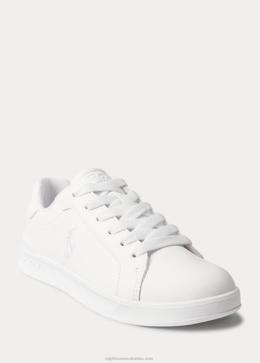 zapatillas heritage court ii de piel sintética niños blanco Ralph Lauren 2XR2V6365