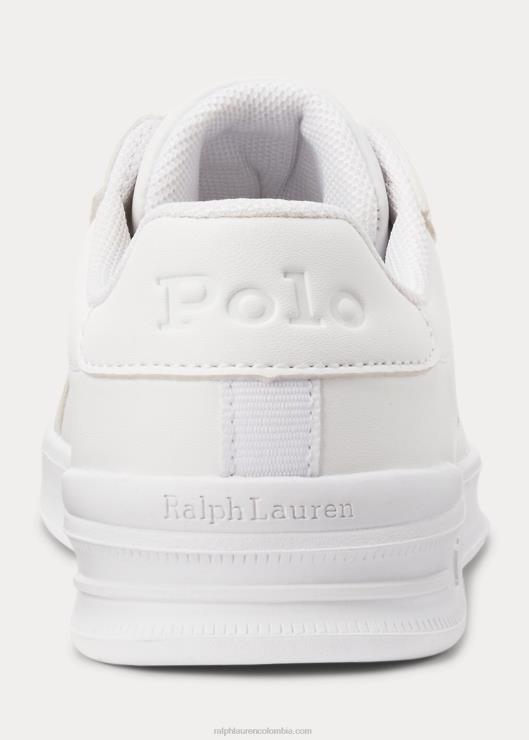 zapatillas heritage court ii de piel sintética niños blanco Ralph Lauren 2XR2V6365