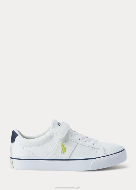 zapatillas sayer de lona de algodón niños blanco Ralph Lauren 2XR2V9886