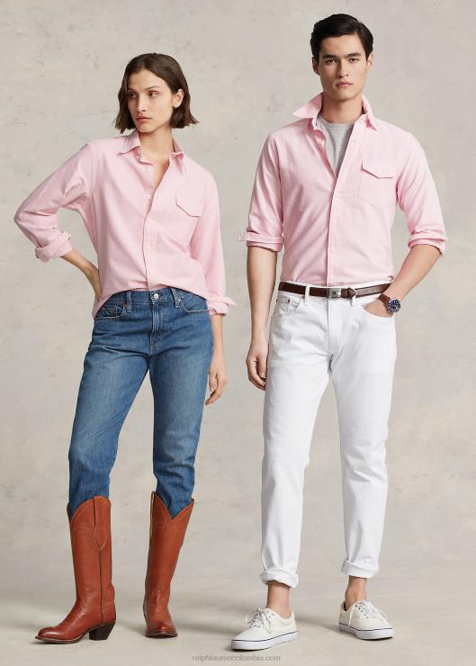 camisa oxford de corte personalizado unisexo nueva rosa Ralph Lauren 2XR2V936