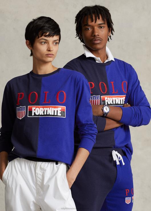 camiseta polo ralph lauren x fortnite unisexo crucero azul marino multi2XR2V493