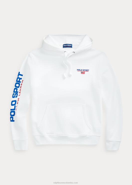 sudadera polar con capucha deportiva unisexo blanco Ralph Lauren 2XR2V3421