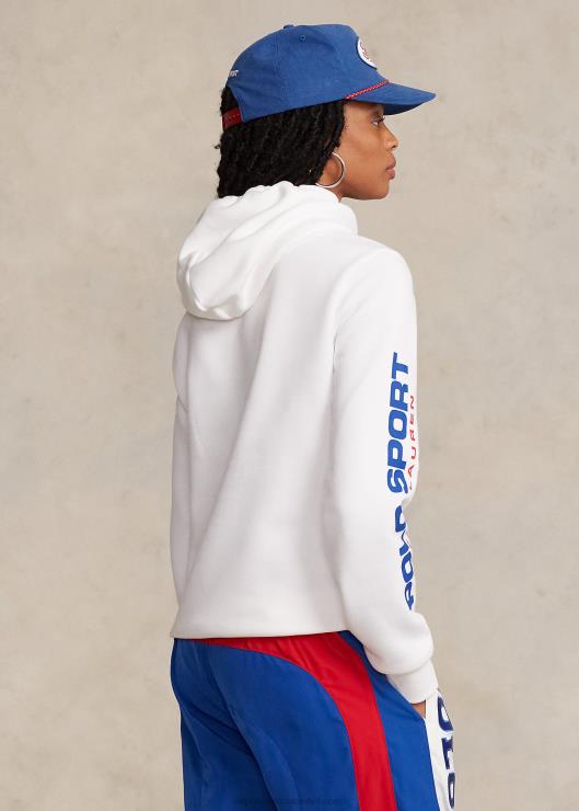 sudadera polar con capucha deportiva unisexo blanco Ralph Lauren 2XR2V3421