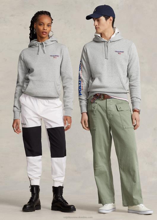 sudadera polar con capucha deportiva unisexo y sobre brezo/rojo Ralph Lauren 2XR2V3422